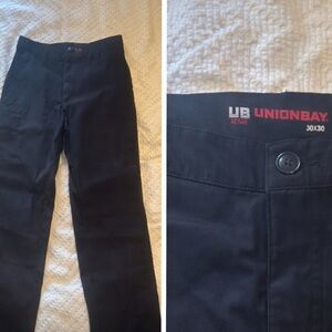 UNIONBAY Men's Black Chinos